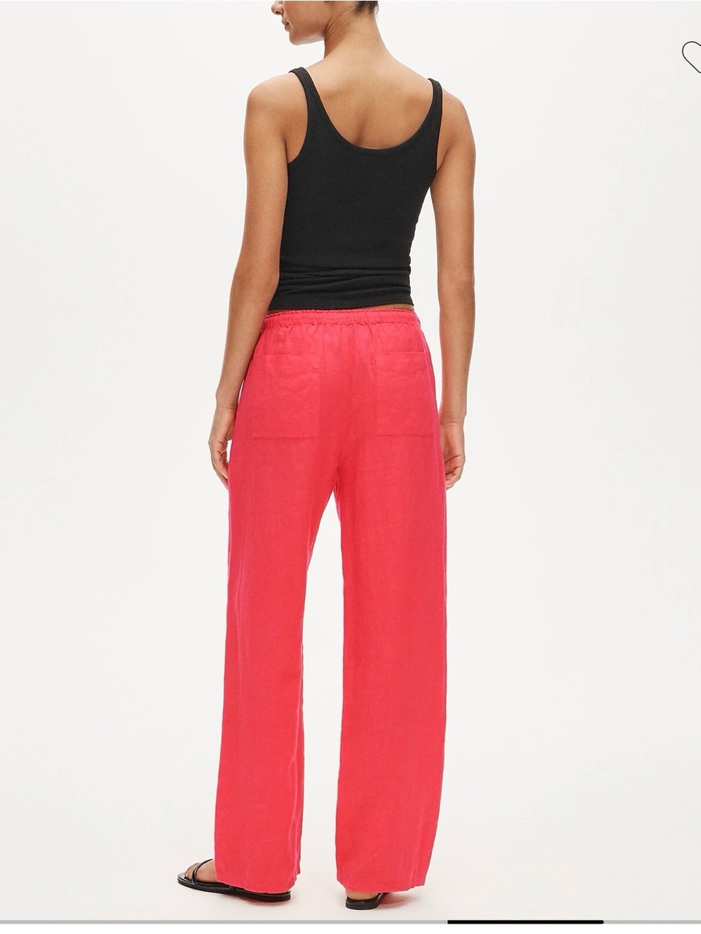 J. Crew Wide-Leg Drawstring Pants in Bright Coral - Picture 3 of 7